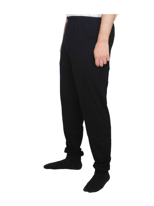 PANTALONI DE PIJAMA PENTRU BĂRBAȚI DIN BUMBAC CU PICIOR ELASTIC NC 1710 923 - NEGRU