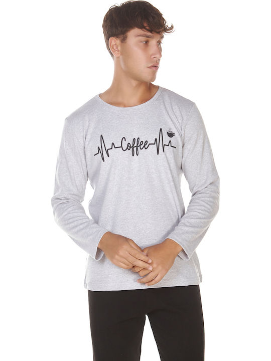Comfort Coffee Line Χειμερινή Ανδρική Πιτζάμα Brown/Grey
