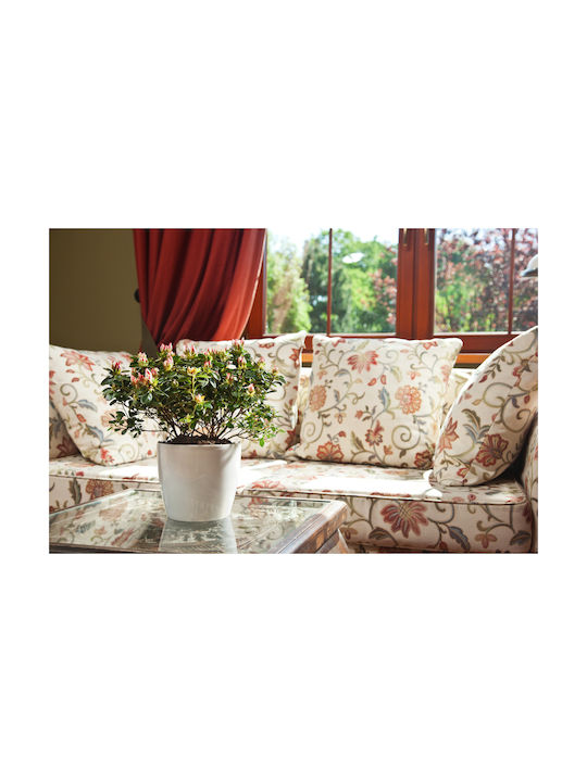 Lamela Magnolia Γλάστρα Πλαστική Λευκή 25x25x22εκ.