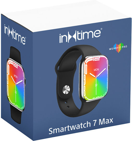 INTIME 7 Max Smartwatch mit Pulsmesser (Schwarz)