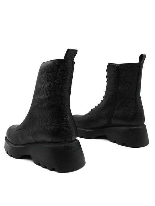 Wonders Leather Women's Ankle Boots Black