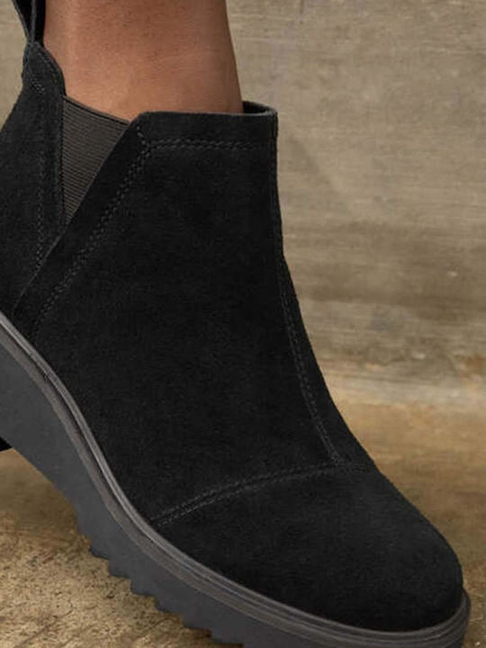 Maude Boot Suede Women's Ankle Boots with Medium Heel Black