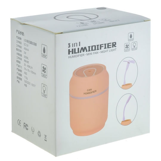 Led 3in1 Υγραντήρας σε Μαύρο Χρώμα