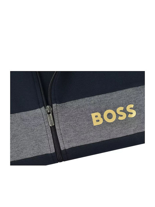 Hugo Boss Men's Sweatshirt Jacket with Hood Navy Blue