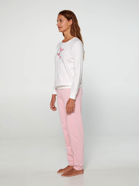 Vamp Winter Damen Pyjama-Set Rosa