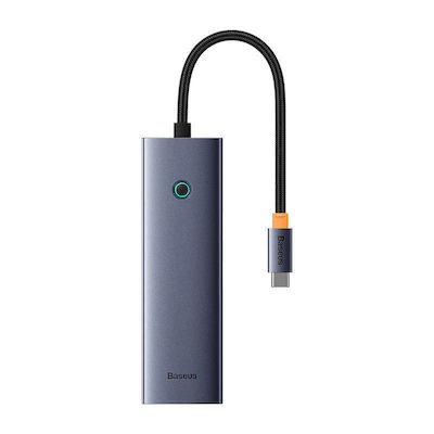 Baseus Ultrajoy 6 in 1 USB-C Stație de andocare cu HDMI 4K PD Ethernet Gri