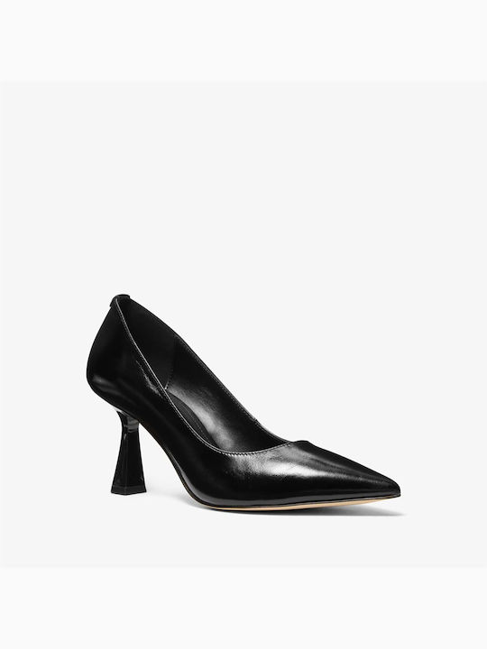 Michael Kors Leather Pointed Toe Black Medium Heels