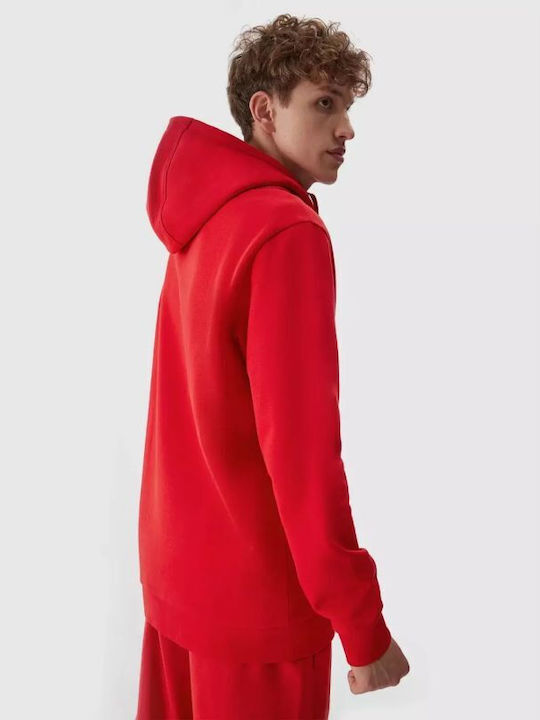 4F Herren Sweatshirt mit Kapuze Rot