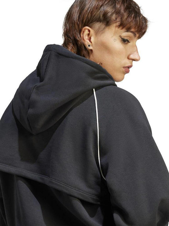 Cropped Women's Sweatshirt Hooded Black