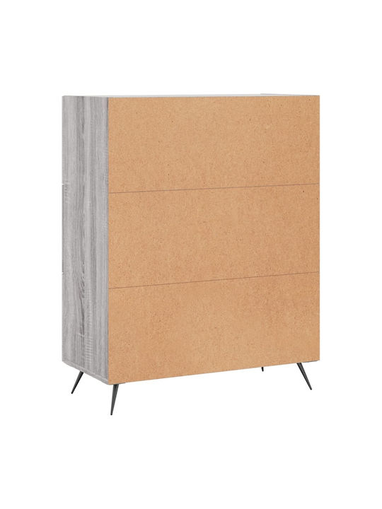 Living Room Display Cabinet made of Wood and Metal with Grey Glass 69.5x34x90cm