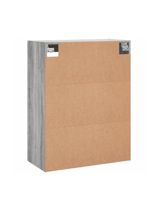 Wand Wohnzimmer Vitrine aus Spanplatte mit Glas Gray 69.5x34x90cm