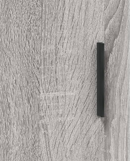 Wand Wohnzimmer Vitrine aus Spanplatte mit Glas Gray 69.5x34x90cm