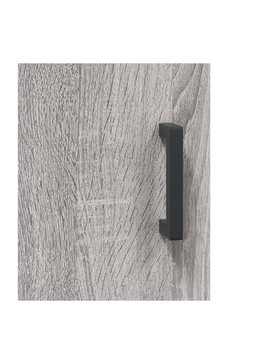 Wand Wohnzimmer Vitrine aus Spanplatte mit Glas Gray 69.5x34x90cm