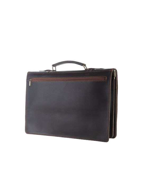 Leather briefcase GM311 Brown