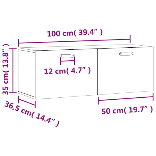 vidaXL Ντουλάπι Μπάνιου 100x36.5x35cm Sonoma