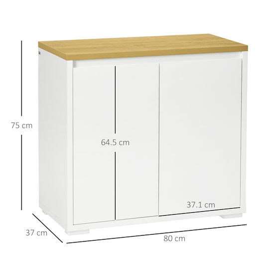 HomCom Ντουλάπι Μπάνιου 80x37x75cm Λευκό