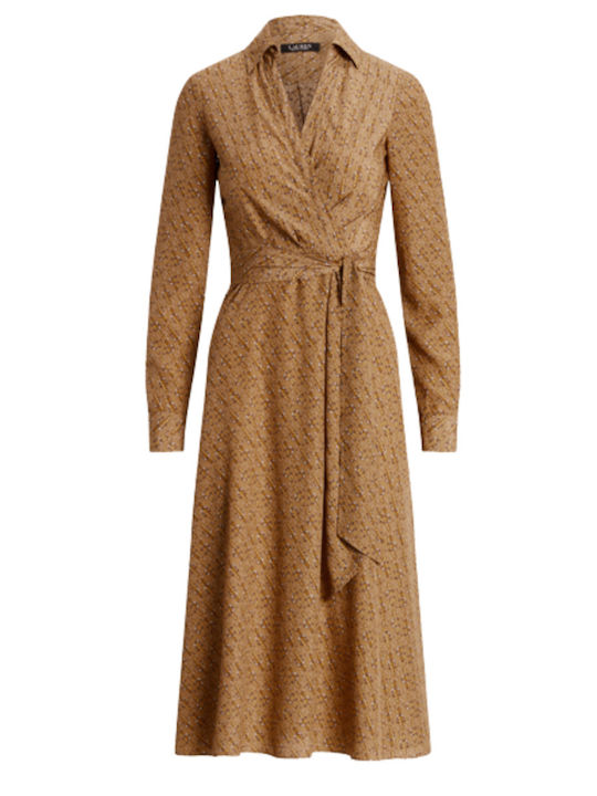 Ralph Lauren Midi Kleid Beige