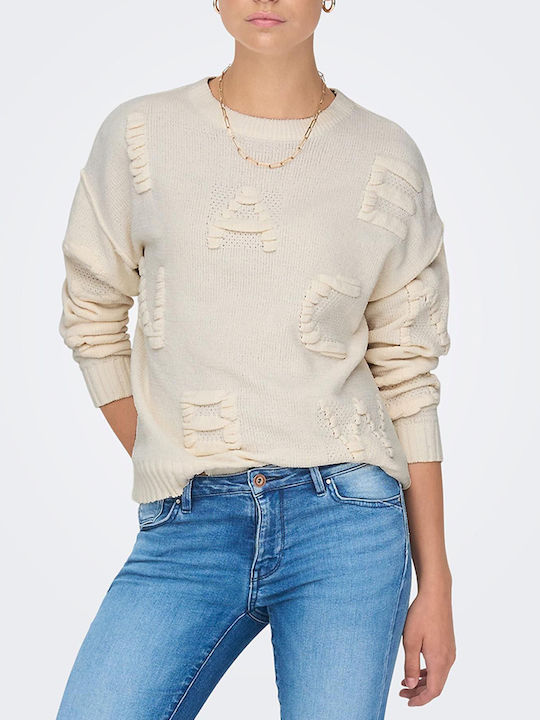 Only Damen Langarm Pullover Cloud Dancer