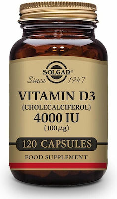 Solgar Vitamin D3 Vitamina pentru Întărirea Sistemului Imunitar 4000iu 120 capsule veget