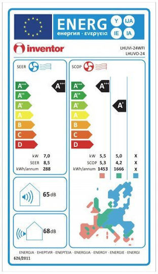 Inventor Leon (LHUV) Klimaanlage Inverter 24000 BTU A+++ / A+ mit WiFi und iA Plus-Technologie
