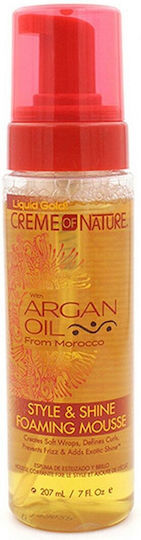 Creme of Nature Creme Nature Argan Oil Style & Shine Spumă Pentru Păr Pentru Bucle 207ml