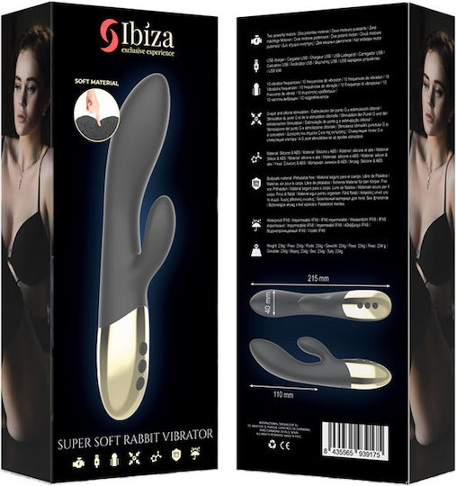 Ibiza Δονητής Rabbit Μαύρος