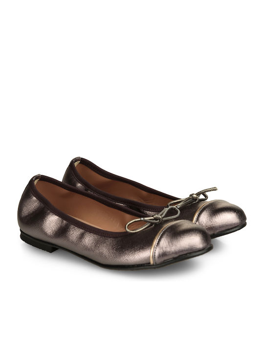 Sagiakos Kids Leather Ballerinas Silver