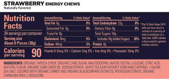 GU Energy Chews Strawberry 16 x 3.75gr