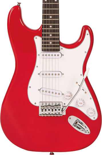 Encore Set Chitară Electrică Stratocaster Roșie cu Husă