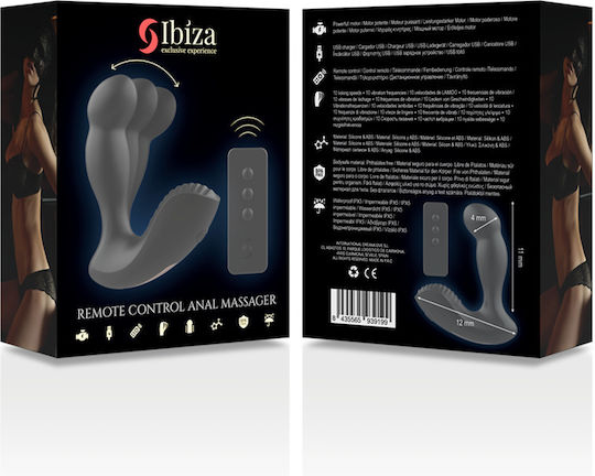 Ibiza Massager Mini Δονητής Μασάζ με Απομακρυσμένο Έλεγχο 11cm Μαύρος