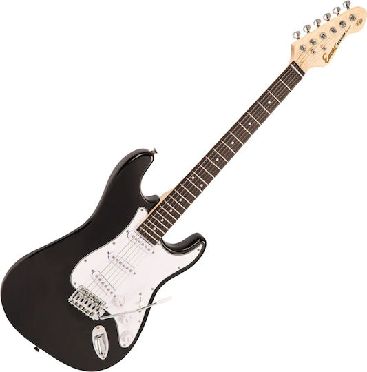 Encore Комплект Електрическа Китара Stratocaster Черен с Калъф