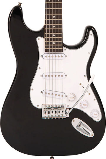 Encore Комплект Електрическа Китара Stratocaster Черен с Калъф