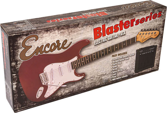 Encore Комплект Електрическа Китара Stratocaster Черен с Калъф