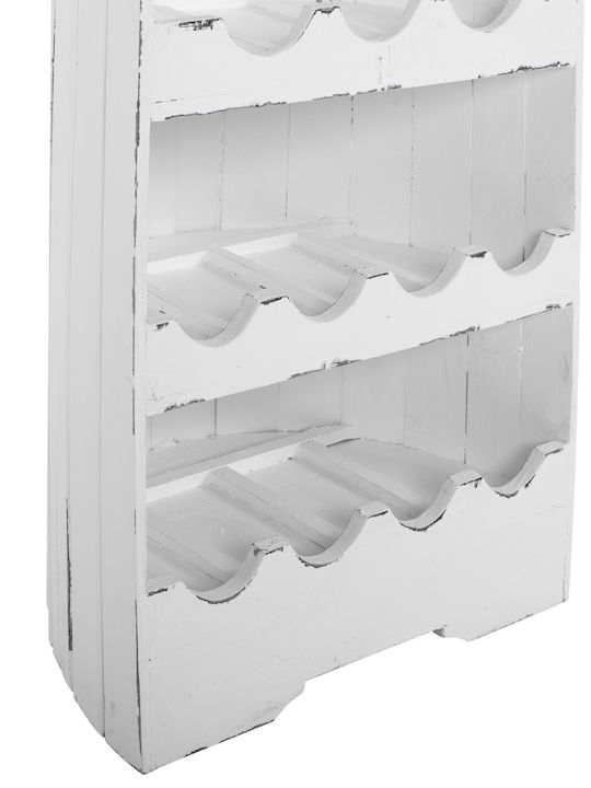 Freebox Freistehend Weinkeller Hölzernes für 17 Flaschen Weiß 46x30x140εκ.