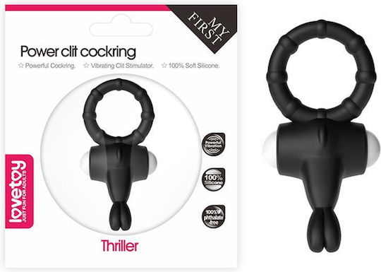 Lovetoy My First Power Clit Cockring Thriller Vibrating Cock Ring Cock Black