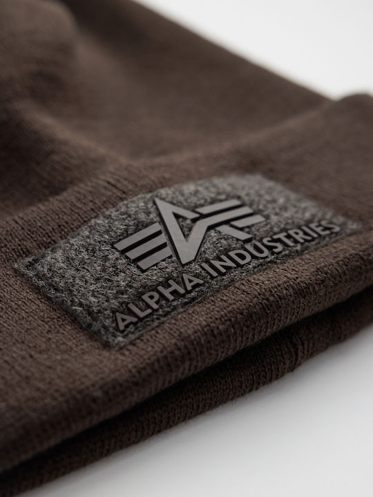 Beanie Unisex Σκούφος Πλεκτός σε Καφέ χρώμα