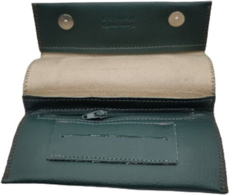 Tobacco Pouch With Snap Closure Green