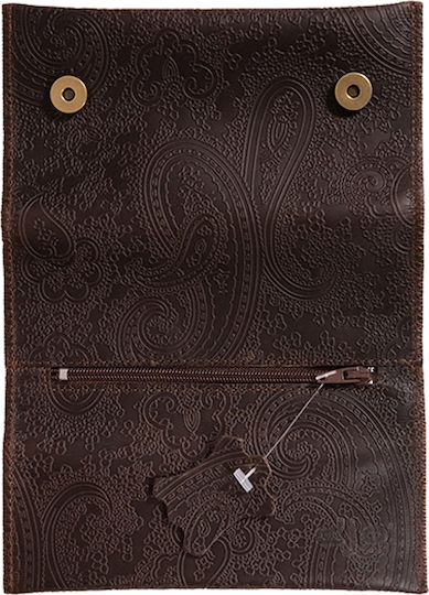 Djo Leather Tobacco Pouch With Magnetic Clasp Brown