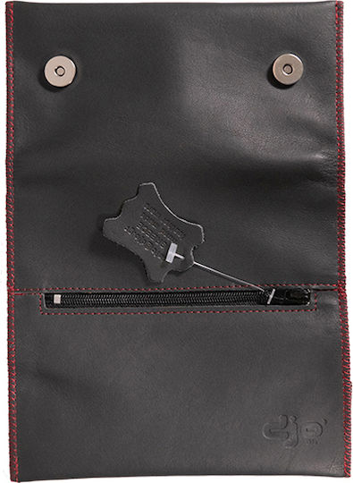 Djo Leather Tobacco Pouch With Magnetic Clasp Black