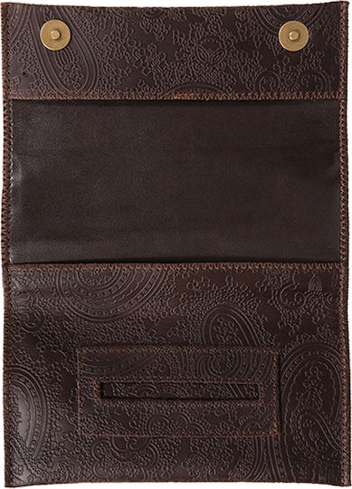 Djo Leather Tobacco Pouch With Magnetic Clasp Brown