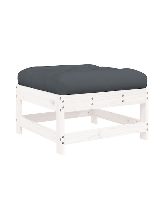 Hölzernes Gartenhocker Würfel Außeneinsatz mit Kissen Weiß 62x62x32cm