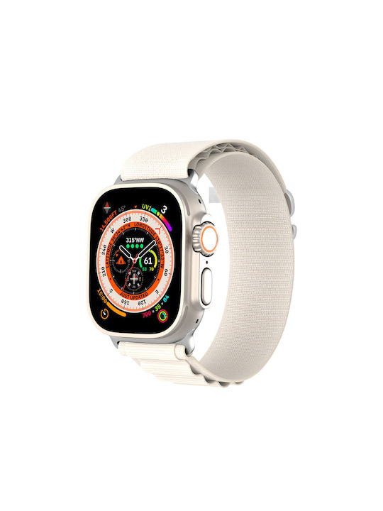 Dux Ducis Sport Buckle Λουράκι Υφασμάτινο Λευκό (Apple Watch 38/40/41/42mm)