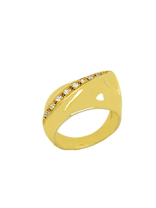 Xryseio Women's Gold Ring with Zircon 14K