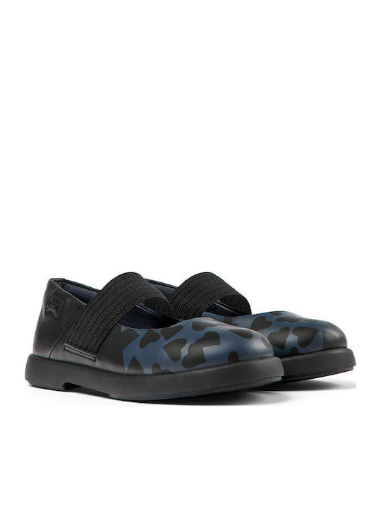Kids Anatomic Leather Ballerinas Twins Mary Jane with Elastic Strap Black