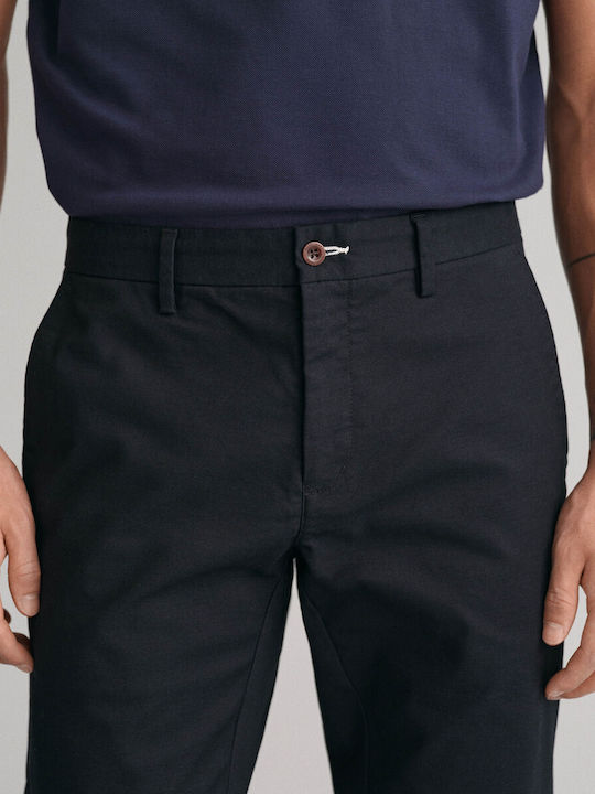 Pantaloni Bărbați Chino Elastic Slim Fit Negru