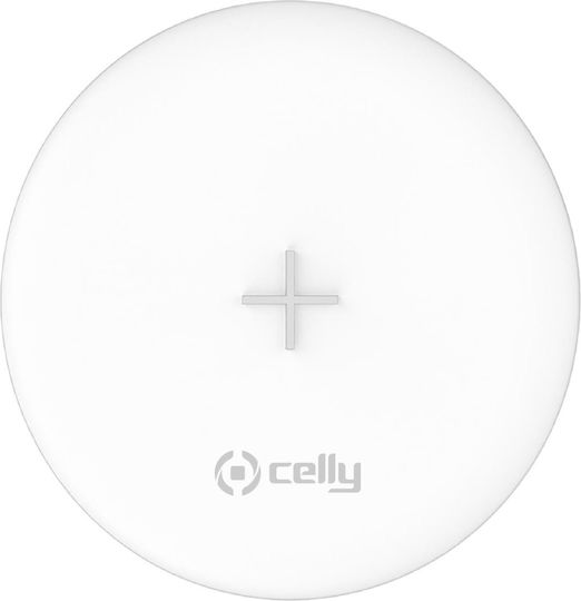 Celly Kabelloses Ladegerät (Qi Pad) und Kabel Micro-USB 10W Weißs (WLFASTFEELWH)