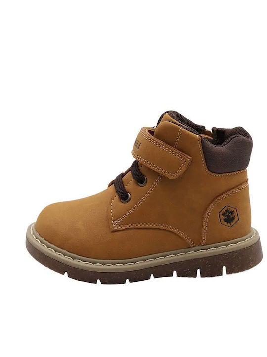 Gohan Kids Boots with Velcro Tabac Brown