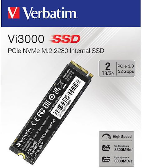 Verbatim Vi3000 SSD 2TB Tip M.2 Cu Conexiune PCI Express 3.0 49376