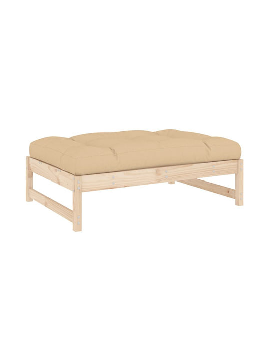 Zweisitziges Sofa Außenbereich Holz mit Kissen 120x80x30cm