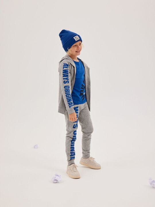 Kids Sweatshirt Cardigan with Hood Gray